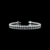 14K White Gold 7.91 Carat Tennis Bracelet with Prong Set Round Lab Diamonds - E-F Color VS1 Clarity - Covaloro Fine Jewelry