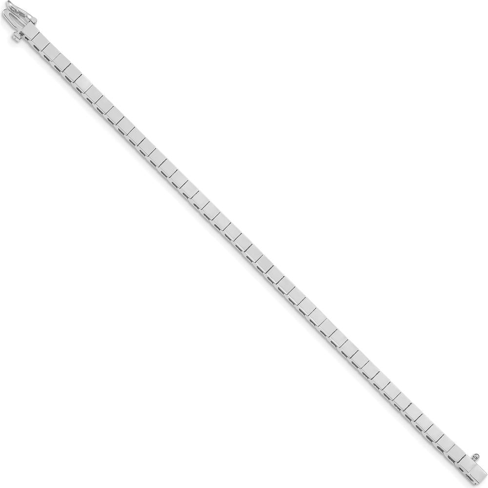 14K White Gold 7" Add-a-Diamond Bracelet with Box Catch Clasp - Holds 43 Stones up to 3mm by Monteluci Fine Jewelry