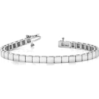 14K White Gold 7" Add-a-Diamond Bracelet with Box Catch Clasp - Holds 43 Stones up to 3mm by Monteluci Fine Jewelry