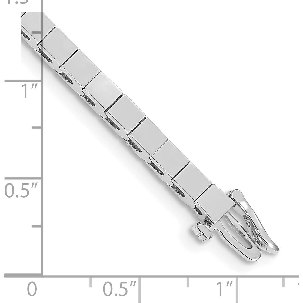 14K White Gold 7" Add-a-Diamond Bracelet with Box Catch Clasp - Holds 43 Stones up to 3mm by Monteluci Fine Jewelry