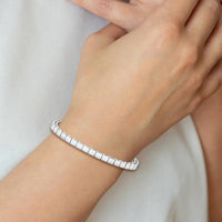 14K White Gold 7" Add-a-Diamond Bracelet with Box Catch Clasp - Holds 43 Stones up to 3mm by Monteluci Fine Jewelry