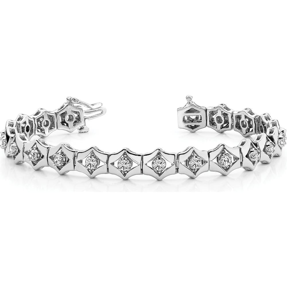 14K White Gold 7" Add-a-Diamond Tennis Bracelet - Holds 19 Stones up to 3.25mm by Oro Pregiato