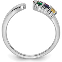 14K White Gold 7 Birthstone Wrap Ring for Mother's Day - Personalized Gemstones by Oro Pregiato