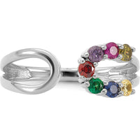 14K White Gold 7 Birthstone Wrap Ring for Mother's Day - Personalized Gemstones by Oro Pregiato