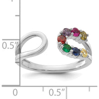 14K White Gold 7 Birthstone Wrap Ring for Mother's Day - Personalized Gemstones by Oro Pregiato
