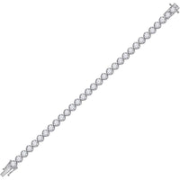 14K White Gold 7 Carat Round Diamond Prong Set Tennis Bracelet
