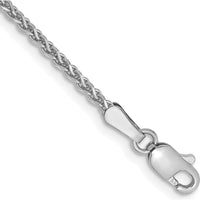 14K White Gold 7" Diamond-Cut Spiga Bracelet with Lobster Clasp - Rhodium Plated Finish by Oro Pregiato