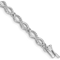 14K White Gold 7" Diamond Infinity Link Bracelet with Natural Round Diamonds - 1/2 Carats Total Diamond Weight by Monteluci Fine Jewelry