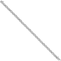14K White Gold 7" Diamond Infinity Link Bracelet with Natural Round Diamonds - 1/2 Carats Total Diamond Weight by Monteluci Fine Jewelry