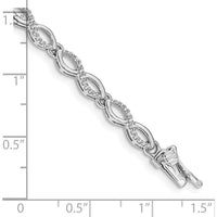 14K White Gold 7" Diamond Infinity Link Bracelet with Natural Round Diamonds - 1/2 Carats Total Diamond Weight by Monteluci Fine Jewelry