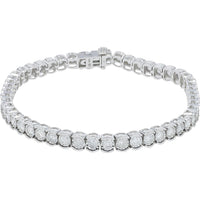 14K White Gold 7" Diamond Tennis Bracelet - 3.00 Carat Total Diamond Weight