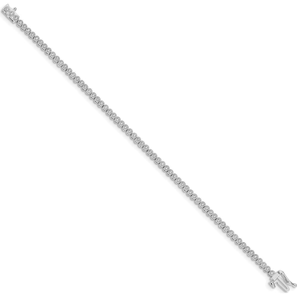 14K White Gold 7" Diamond Tennis Bracelet with Illusion Setting - 1/2 Carat Total Diamond Weight by Monteluci Fine Jewelry