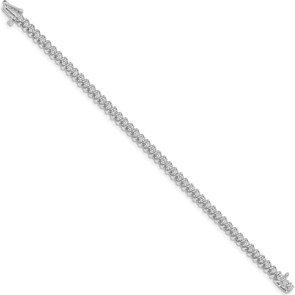 14K White Gold 7" Fancy Spiral Tennis Bracelet Mounting for 1.4 Carat Total Round Diamonds by Monteluci Fine Jewelry