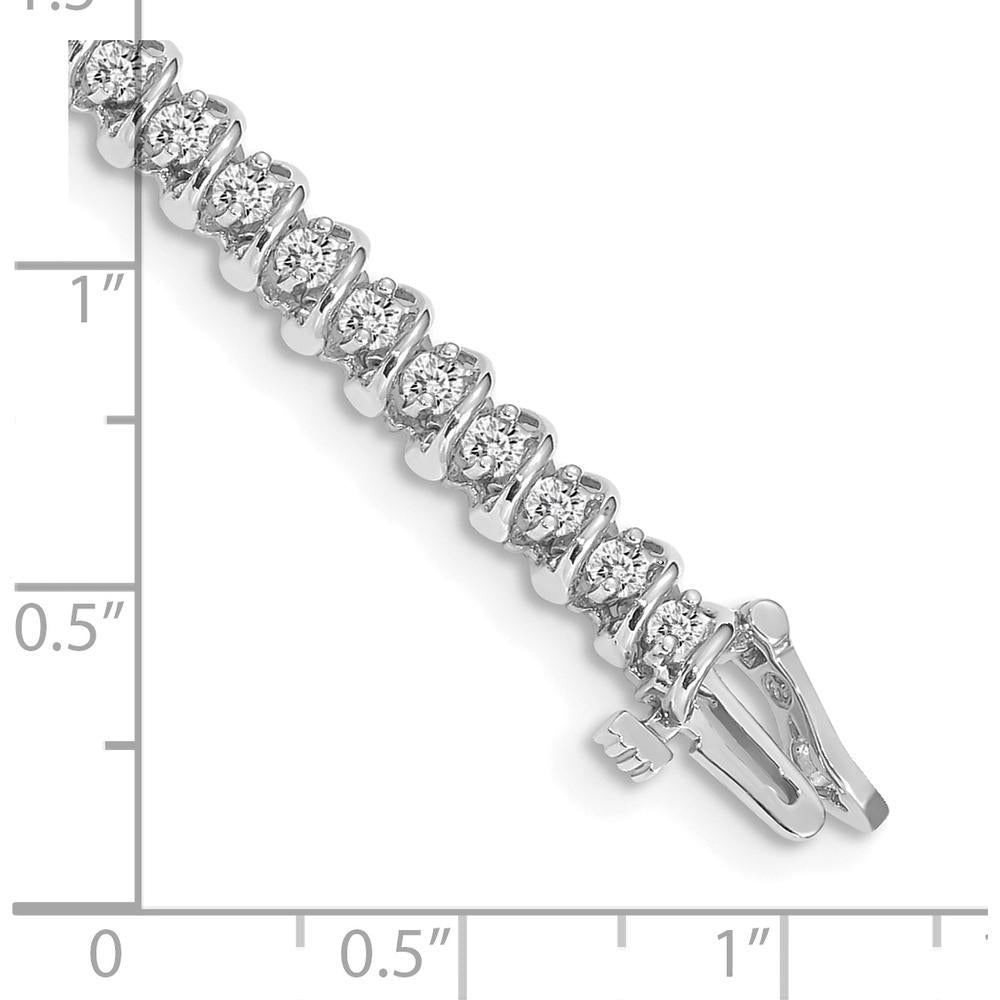 14K White Gold 7" Fancy Spiral Tennis Bracelet Mounting for 1.4 Carat Total Round Diamonds by Monteluci Fine Jewelry