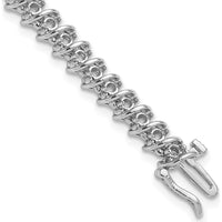 14K White Gold 7" Fancy Spiral Tennis Bracelet Mounting for 1.95 Carat Total Round Diamonds by Oro Pregiato
