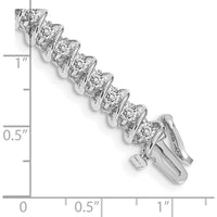 14K White Gold 7" Fancy Spiral Tennis Bracelet Mounting for 3.31 Carat Round Diamonds by Monteluci Fine Jewelry