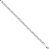 14K White Gold 7" Flat Beveled Curb Bracelet with Lobster Clasp by 0