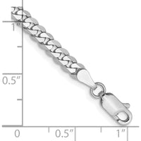 14K White Gold 7" Flat Beveled Curb Bracelet with Lobster Clasp by 0