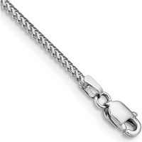 14K White Gold 7" Franco Chain Bracelet with Lobster Clasp by Oro Pregiato