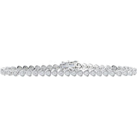 14K White Gold 7" Heart Motif Tennis Bracelet with Diamonds - 2.00 Carats Total Diamond Weight