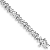 14K White Gold 7-Inch Fancy Spiral Tennis Bracelet with 40 Round Diamonds - 3.72 Carat Total Diamond Weight by Monteluci Fine Jewelry