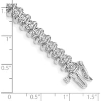 14K White Gold 7-Inch Fancy Spiral Tennis Bracelet with 40 Round Diamonds - 3.72 Carat Total Diamond Weight by Monteluci Fine Jewelry