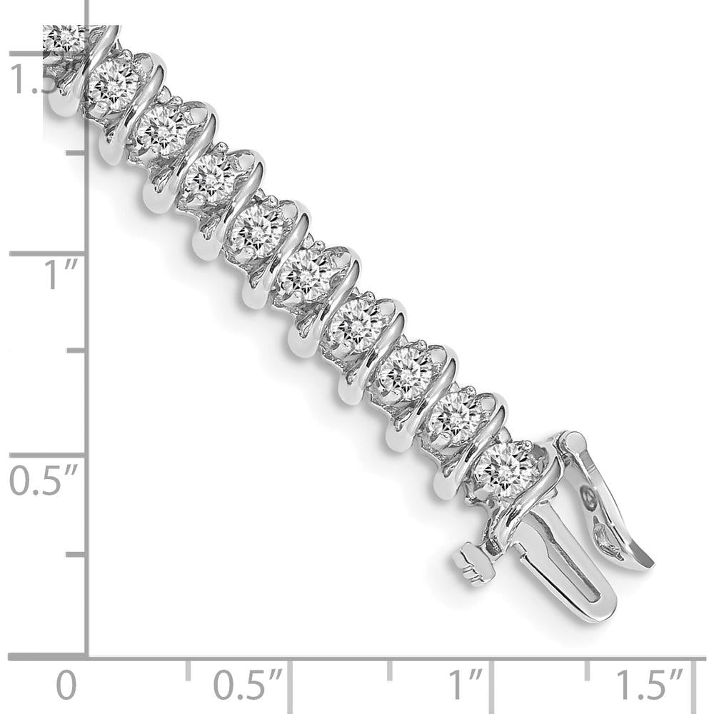 14K White Gold 7-Inch Fancy Spiral Tennis Bracelet with 40 Round Diamonds - 3.72 Carat Total Diamond Weight by Monteluci Fine Jewelry