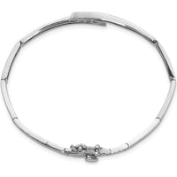 14K White Gold 7-Inch Hinged Bangle Bracelet Mounting for Three 2.9mm Round Stones with Channel Setting by Oro Pregiato