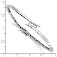 14K White Gold 7-Inch Hinged Bangle Bracelet Mounting for Three 2.9mm Round Stones with Channel Setting by Oro Pregiato