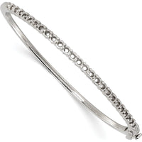 14K White Gold 7-Inch Hinged Bangle Mounting for 25 Round 2.9mm Stones - 1.9 Carat Total Weight by Oro Pregiato