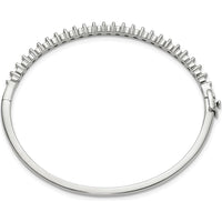 14K White Gold 7-Inch Hinged Bangle Mounting for 25 Round 2.9mm Stones - 1.9 Carat Total Weight by Oro Pregiato