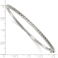 14K White Gold 7-Inch Hinged Bangle Mounting for 25 Round 2.9mm Stones - 1.9 Carat Total Weight by Oro Pregiato