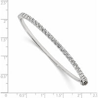 14K White Gold 7-Inch Hinged Bangle with 27 Round Diamond Mountings - .97 Carat Total Diamond Weight by Oro Pregiato