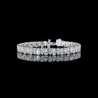 14K White Gold 7-Inch Pear Shape Lab Diamond Tennis Bracelet - 14.87 Carat Total Weight, E-F Color VS Clarity, 52 Prong-Set Stones - Covaloro Fine Jewelry