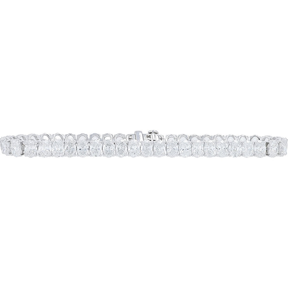14K White Gold 7-Inch Tennis Bracelet with 11.75 Carat Total Weight Lab Grown Diamonds