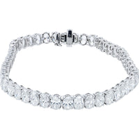 14K White Gold 7-Inch Tennis Bracelet with 11.75 Carat Total Weight Lab Grown Diamonds