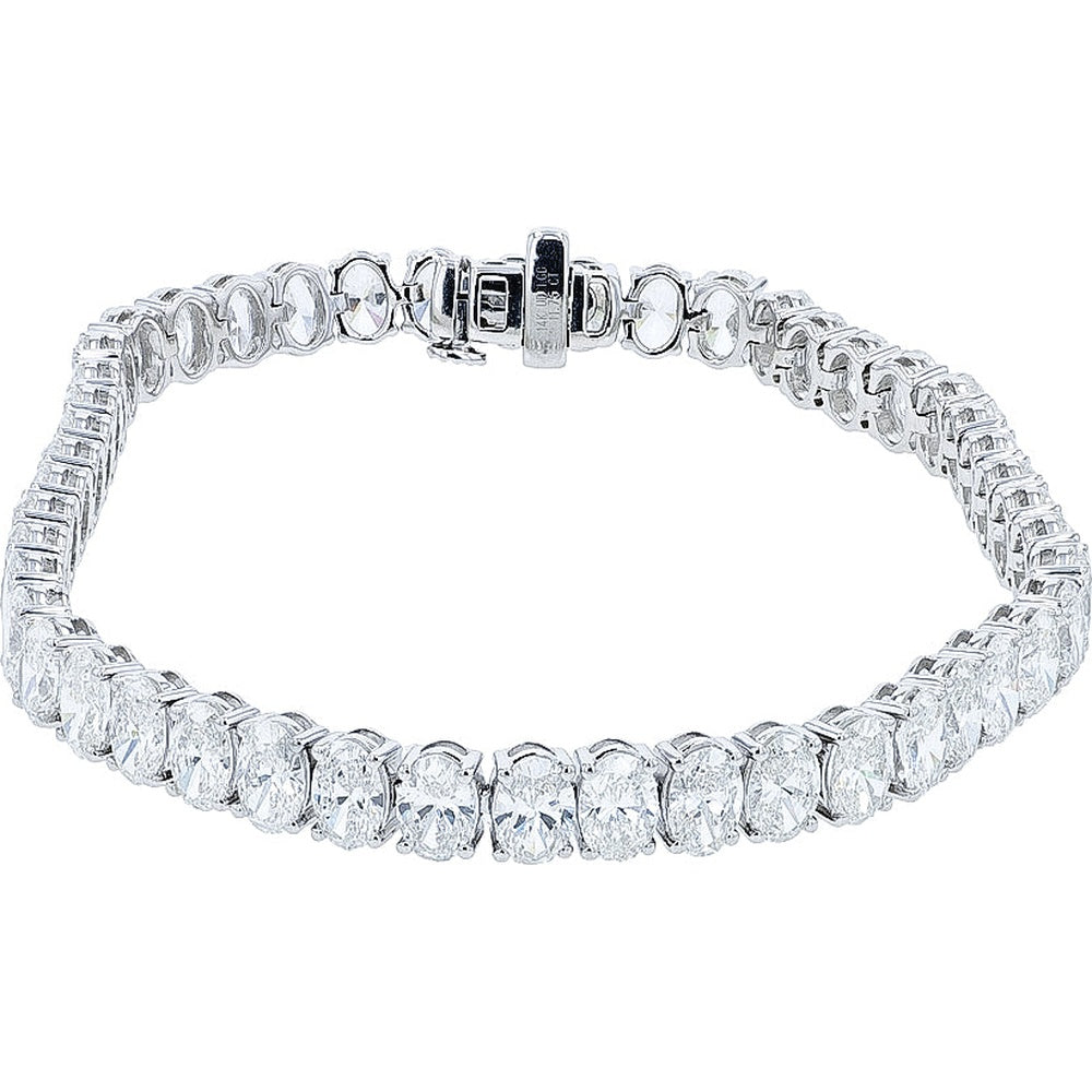 14K White Gold 7-Inch Tennis Bracelet with 11.75 Carat Total Weight Lab Grown Diamonds
