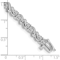 14K White Gold 7-Inch Tennis Bracelet with 28 Round Diamonds - 2.88 Carat Total Diamond Weight by Monteluci Fine Jewelry