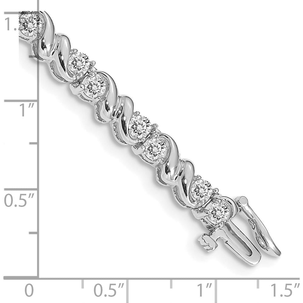 14K White Gold 7-Inch Tennis Bracelet with 28 Round Diamonds - 2.88 Carat Total Diamond Weight by Monteluci Fine Jewelry