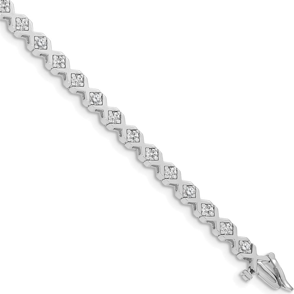 14K White Gold 7-Inch Tennis Bracelet with 29 Round Diamonds - 2.00 Carat Total Diamond Weight by Monteluci Fine Jewelry