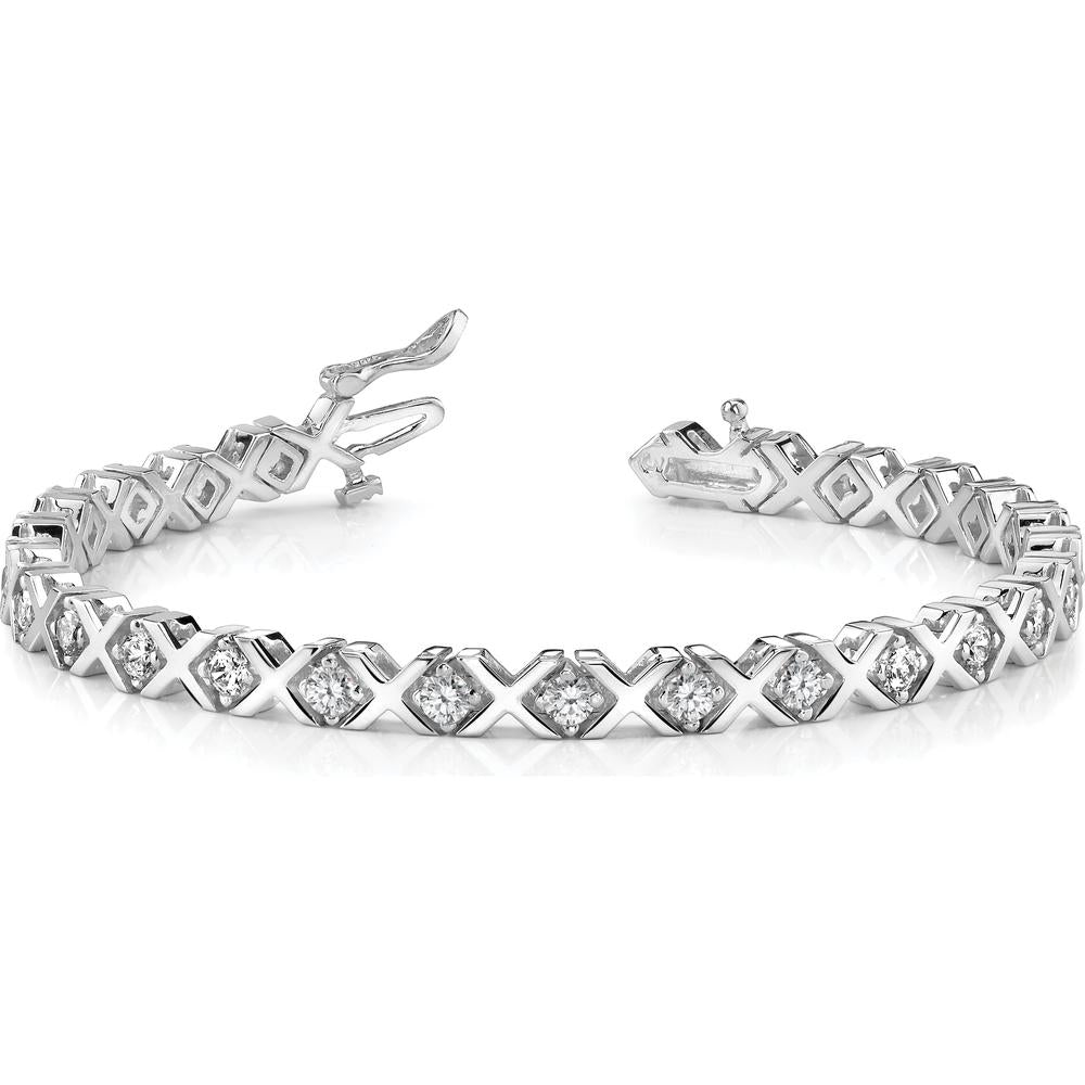 14K White Gold 7-Inch Tennis Bracelet with 29 Round Diamonds - 2.00 Carat Total Diamond Weight by Monteluci Fine Jewelry