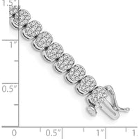 14K White Gold 7-Inch Tennis Bracelet with 3 Carat Round Diamonds - Natural Diamond Cluster Setting by Monteluci Fine Jewelry