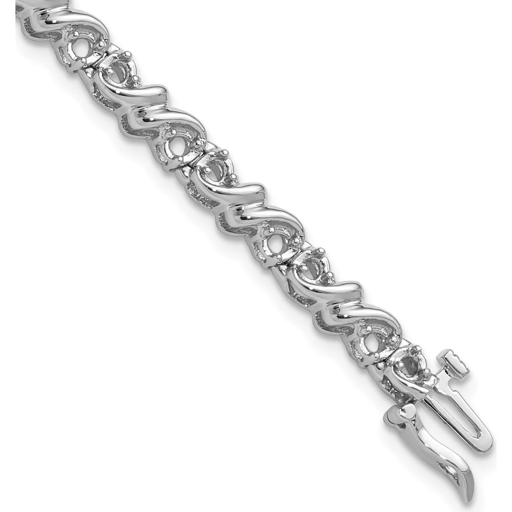 14K White Gold 7-inch Tennis Bracelet with 30 Round Diamonds - 1.17 Carat Total Diamond Weight by Monteluci Fine Jewelry
