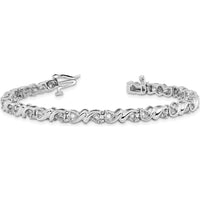 14K White Gold 7-inch Tennis Bracelet with 30 Round Diamonds - 1.17 Carat Total Diamond Weight by Monteluci Fine Jewelry