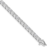 14K White Gold 7-Inch Tennis Bracelet with 34 Round Diamonds - 5.1 Carat Total Diamond Weight by Monteluci Fine Jewelry