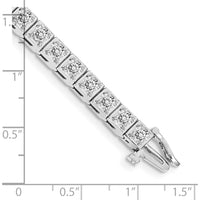 14K White Gold 7-Inch Tennis Bracelet with 34 Round Diamonds - 5.1 Carat Total Diamond Weight by Monteluci Fine Jewelry