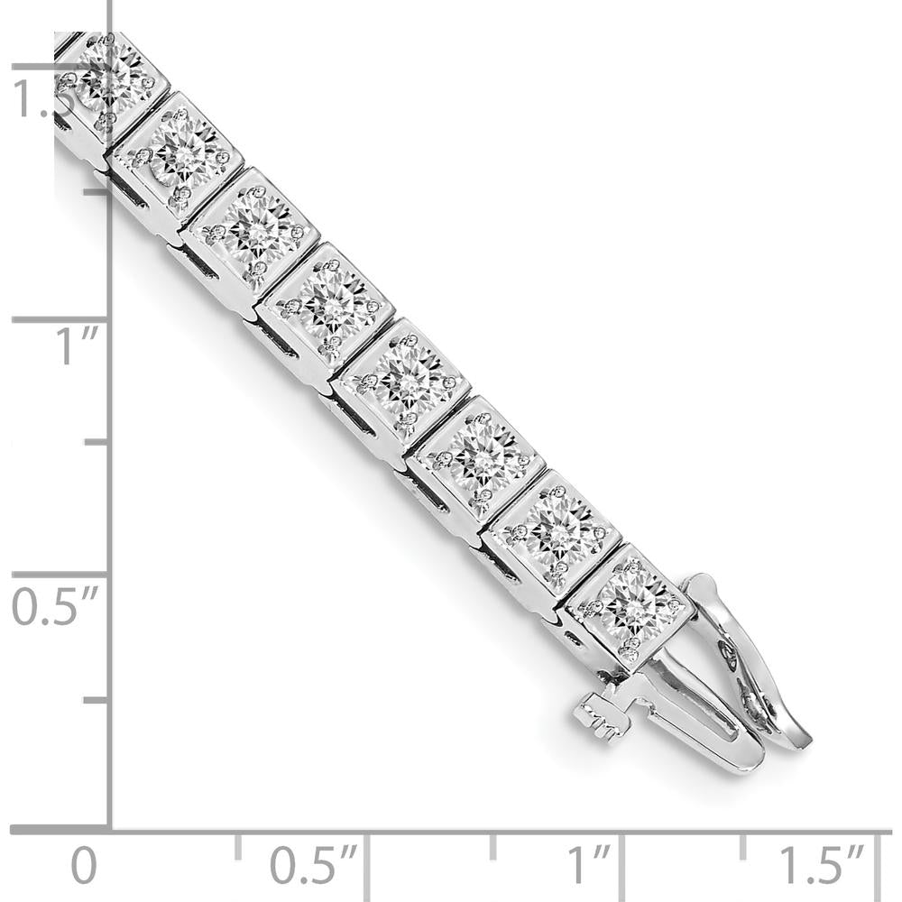 14K White Gold 7-Inch Tennis Bracelet with 34 Round Diamonds - 5.1 Carat Total Diamond Weight by Monteluci Fine Jewelry