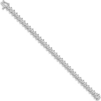 14K White Gold 7-Inch Tennis Bracelet with 35 Round Diamonds - 5.95 Carat Total Diamond Weight by Oro Pregiato