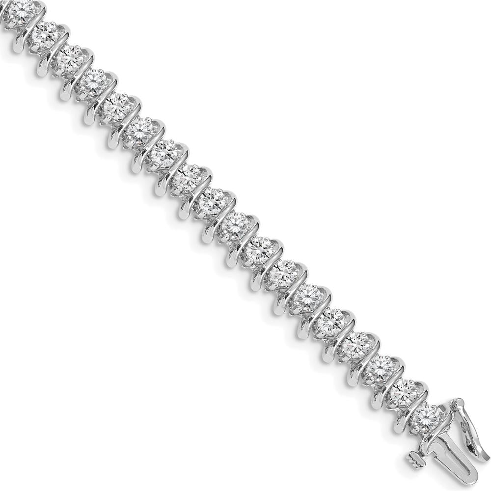 14K White Gold 7-Inch Tennis Bracelet with 36 Round Diamonds - 5.00 Carat Total Diamond Weight by Monteluci Fine Jewelry