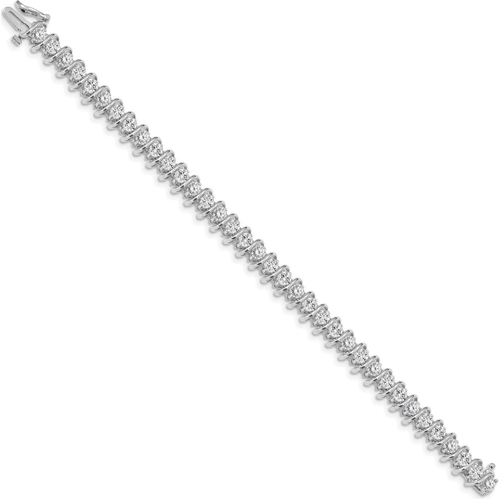 14K White Gold 7-Inch Tennis Bracelet with 36 Round Diamonds - 5.00 Carat Total Diamond Weight by Monteluci Fine Jewelry